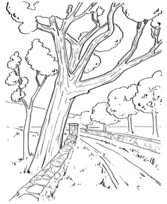 Disegno di albero da stampare e colorare 27