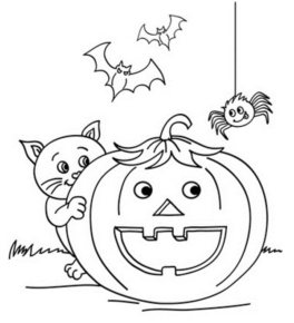 Disegno di zucca di Halloween da stampare e colorare 151