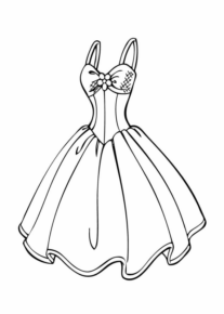 Disegno di vestito da donna da stampare e colorare 17