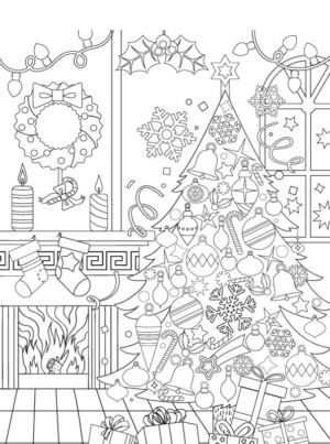 Disegno di albero di Natale da stampare e colorare 61 Disegno di albero di Natale da stampare e colorare 61
