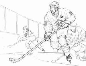 Disegno di hockey da stampare e colorare 1