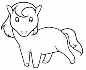Disegno di cavallo da stampare e colorare 1