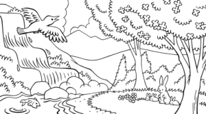 Disegno di paesaggio da stampare e colorare 58