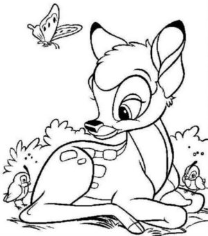Disegno di Bambi da stampare e colorare 79