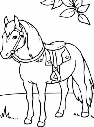 Disegno di cavallo da stampare e colorare 234