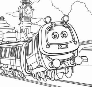 Disegno di treno da stampare e colorare 16