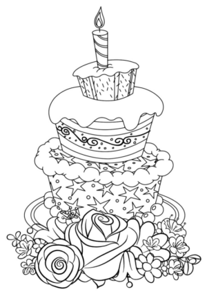 Disegno di torta da stampare e colorare 15