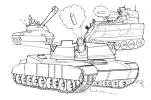 Disegno di carro armato da stampare e colorare 42