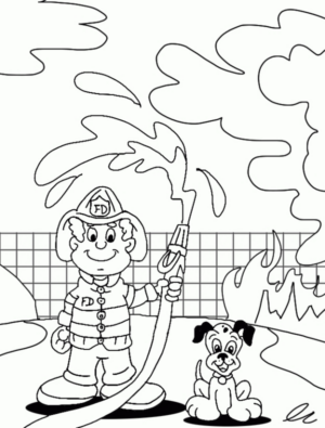 Disegno di pompiere da stampare e colorare 49