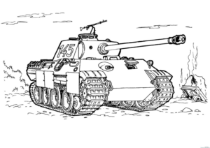 Disegno di carro armato da stampare e colorare 40