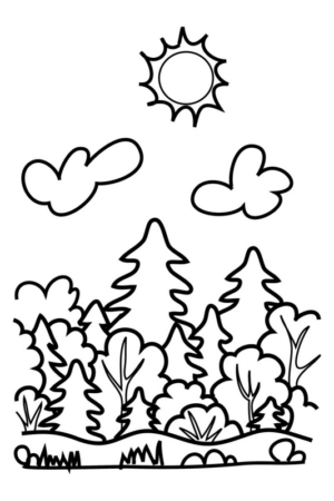 Disegno di paesaggio da stampare e colorare 96