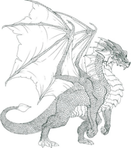 Disegno di dragone da stampare e colorare 217