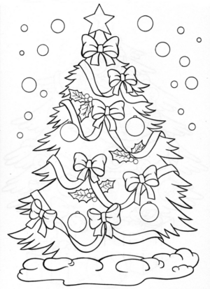 Disegno di albero di Natale da stampare e colorare 114