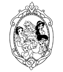 Disegno di Tutte le principesse Disney da stampare e colorare 11