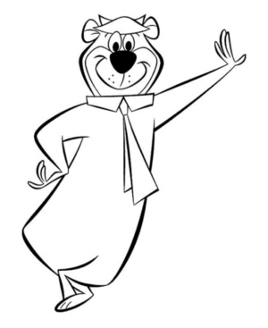 Disegno di Orso Yoghi da stampare e colorare 2