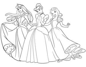 Disegno di Tutte le principesse Disney da stampare e colorare 10