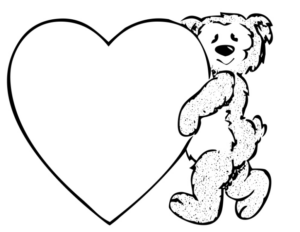 Disegno di San Valentino da stampare e colorare 1