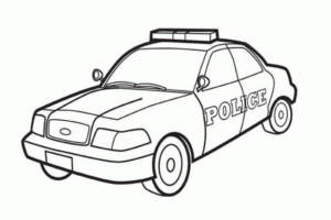 Disegno di auto della polizia da stampare e colorare 26
