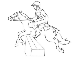 Disegno di equitazione da stampare e colorare 4