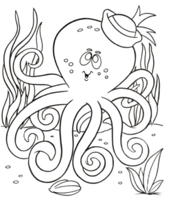 Disegno di polpo da stampare e colorare 5