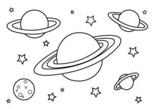 Disegno di pianeta da stampare e colorare 7