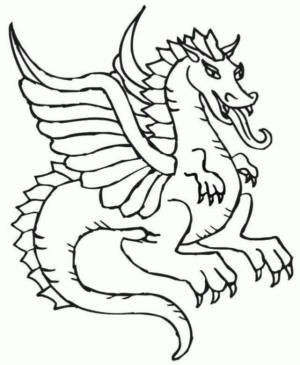 Disegno di dragone da stampare e colorare 75