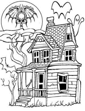 Disegno di casa infestata da stampare e colorare 28