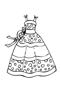 Disegno di vestito da donna da stampare e colorare 2