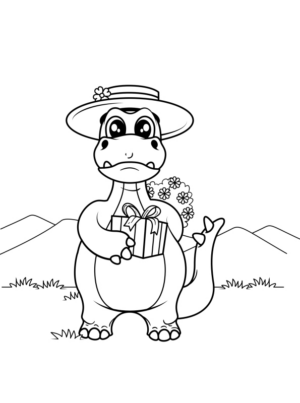 Disegno di Dino da stampare e colorare 5