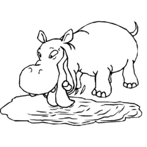 Disegno di ippopotamo da stampare e colorare 28