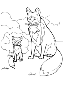Disegno di volpe da stampare e colorare 93
