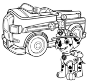 Disegni di Paw Patrol – Cane Pompiere da colorare