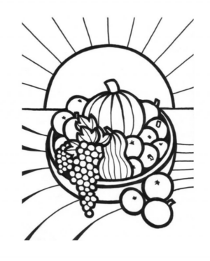 Disegno di cesto di frutta da stampare e colorare 30