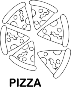 Disegno di pizza da stampare e colorare 6