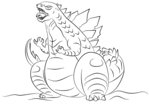 Disegno di Godzilla da stampare e colorare 32