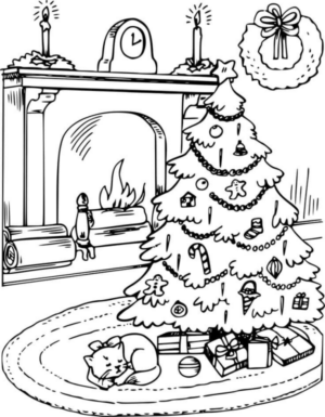 Disegno di albero di Natale da stampare e colorare 160