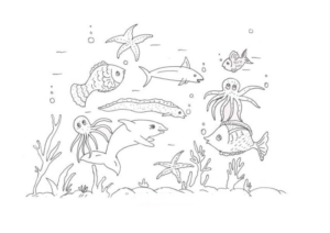 Disegno di pesce da stampare e colorare 134