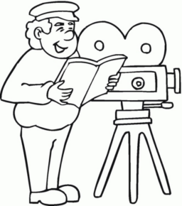 Disegno di regista cinematografico da stampare e colorare