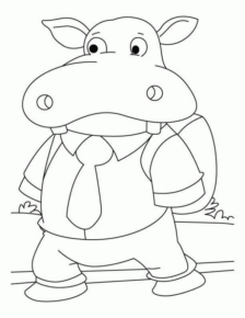 Disegno di ippopotamo da stampare e colorare 45