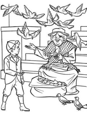 Disegno di Mary Poppins da stampare e colorare 16