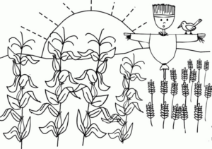 Disegno di spaventapasseri da stampare e colorare 3
