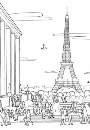 Disegno di monumento famoso da stampare e colorare 49