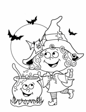 Disegno di bambino ad Halloween da stampare e colorare 25