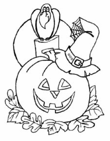Disegno di zucca di Halloween da stampare e colorare 230