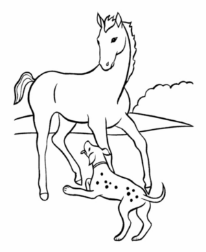 Disegno di cavallo da stampare e colorare 34