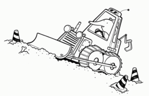 Disegno di mezzo da lavoro da stampare e colorare 115