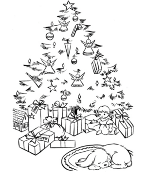 Disegno di albero di Natale da stampare e colorare 199 Disegno di albero di Natale da stampare e colorare 199