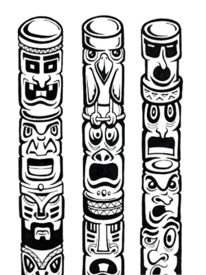 Disegno di totem indiano da stampare e colorare 9