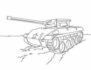 Disegno di carro armato da stampare e colorare 44