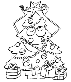 Disegno di albero di Natale da stampare e colorare 131